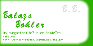balazs bohler business card